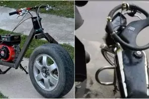 20 Modifikasi motor gunakan sparepart mobil, bikin mikir dua kali