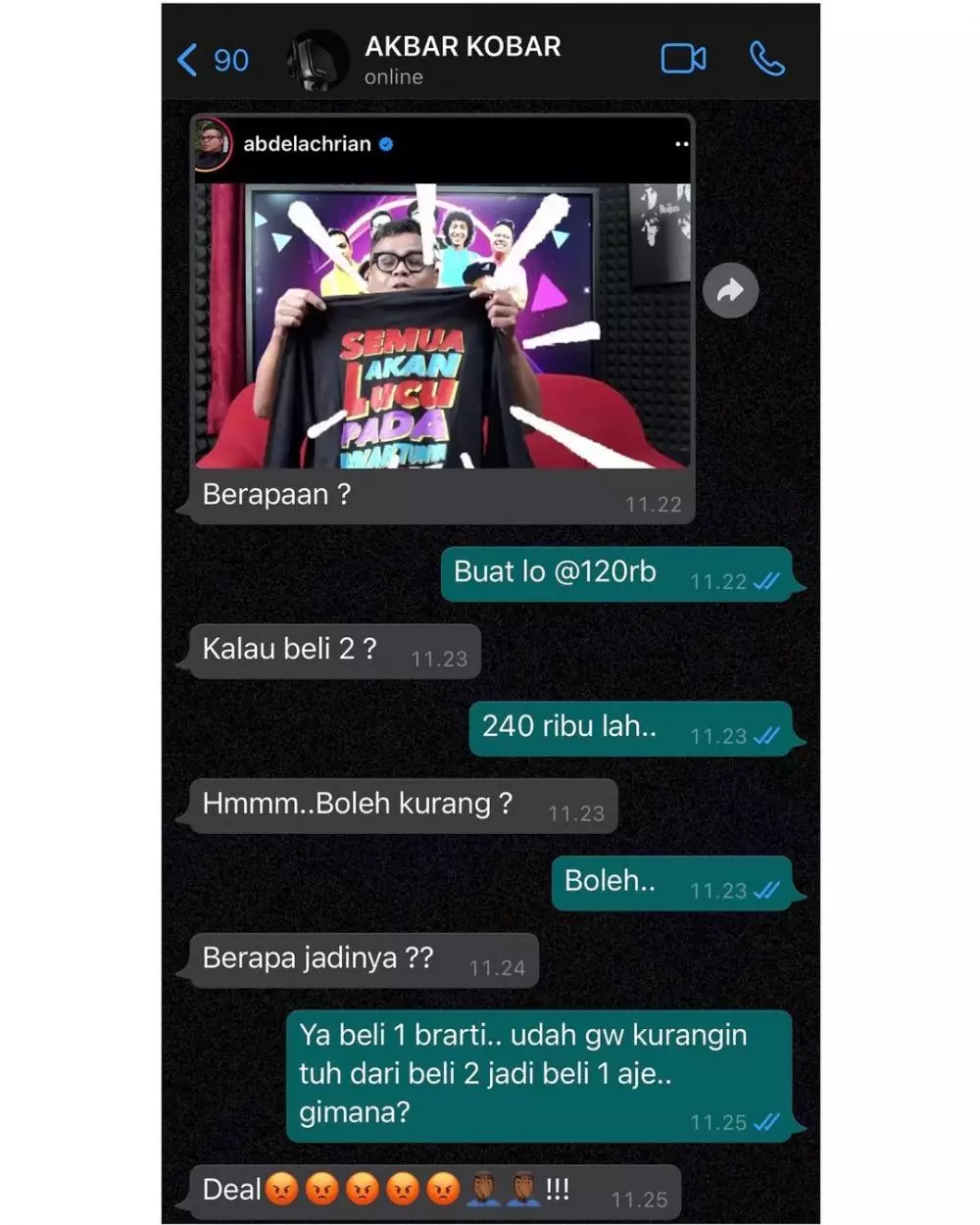 Chat WA Lucu Abdel dan Akbar Komika Instagram Chat WA Lucu Abdel dan Akbar Komika Instagram