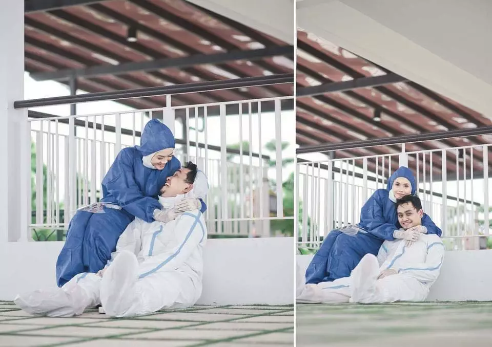 prewedding pakai APD © Facebook prewedding pakai APD © Facebook