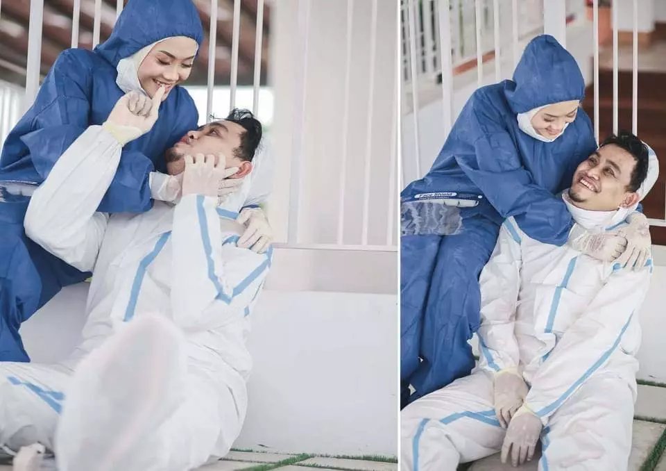 prewedding pakai APD © Facebook prewedding pakai APD © Facebook