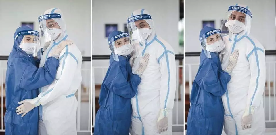 prewedding pakai APD © Facebook prewedding pakai APD © Facebook