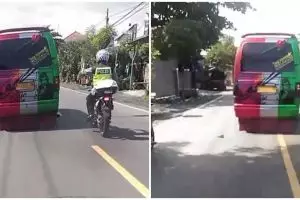 Viral polisi di Probolinggo diserempet mobil hingga jatuh