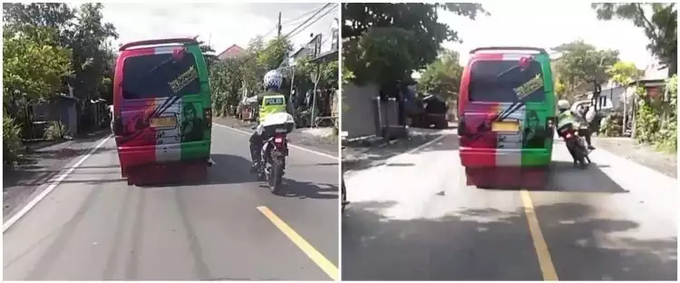 Viral polisi di Probolinggo diserempet mobil hingga jatuh