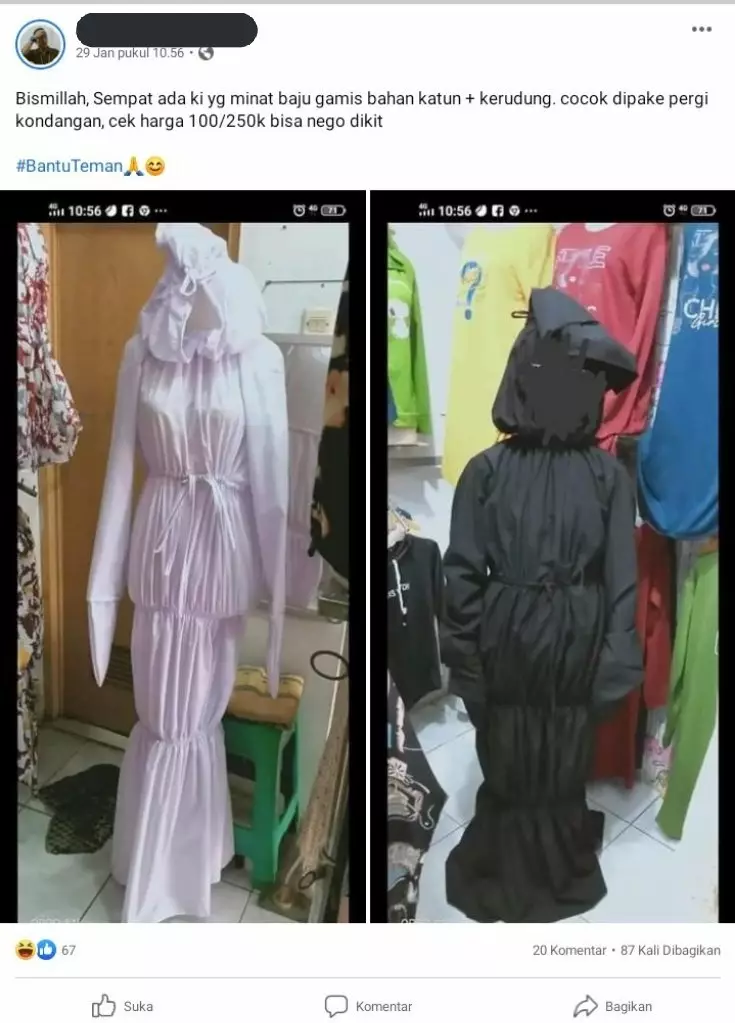 Potret baju di online shop © berbagai sumber
