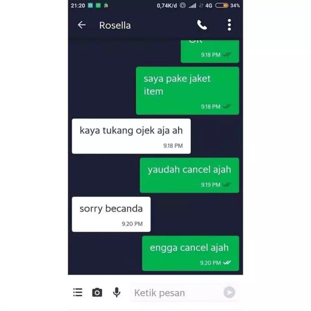 chat alasan minta cancel ojol © berbagai sumber chat alasan minta cancel ojol © berbagai sumber