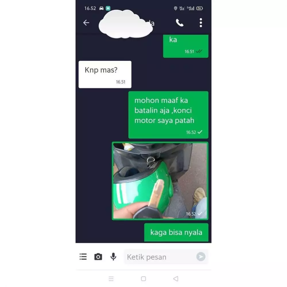 chat alasan minta cancel ojol © berbagai sumber chat alasan minta cancel ojol © berbagai sumber