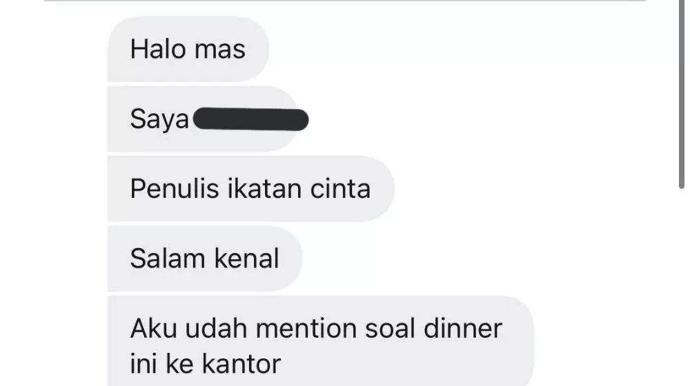 chef arnold dapat dm dari penulis ikatan cinta © berbagai sumber