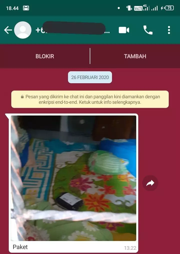 Chat foto penerima paket © berbagai sumber Chat foto penerima paket © berbagai sumber