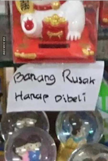 Pengumuman barang rusak © berbagai sumber Pengumuman barang rusak © berbagai sumber