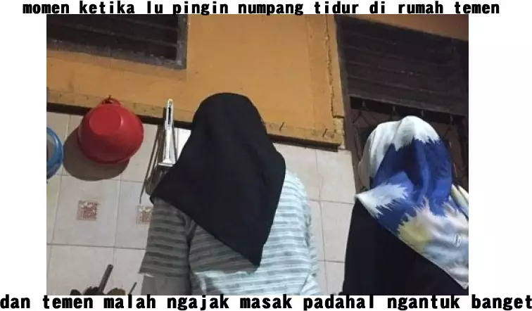 meme momen apes nginap rumah teman Berbagai sumber