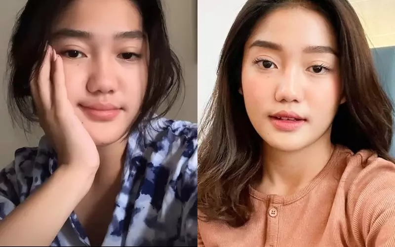 TikTok tanpa & pakai makeup © Instagram TikTok tanpa & pakai makeup © Instagram