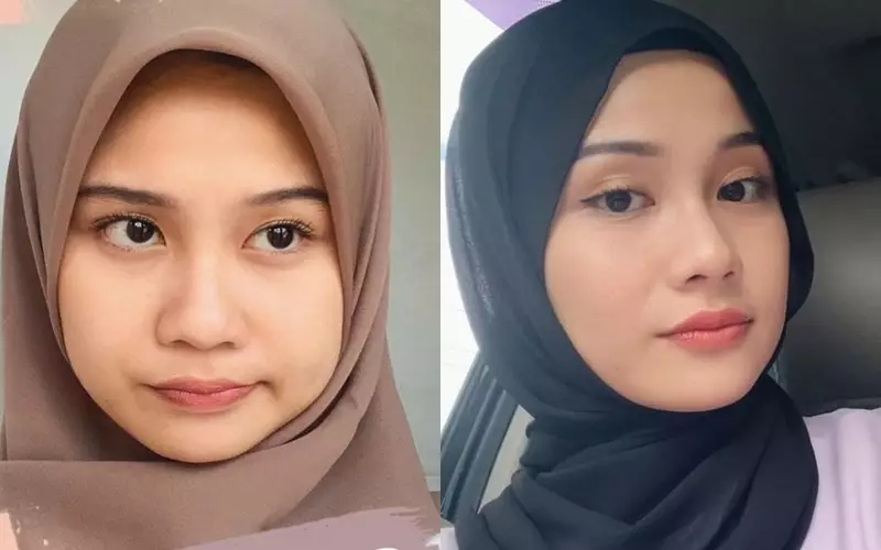 TikTok tanpa & pakai makeup © Instagram TikTok tanpa & pakai makeup © Instagram