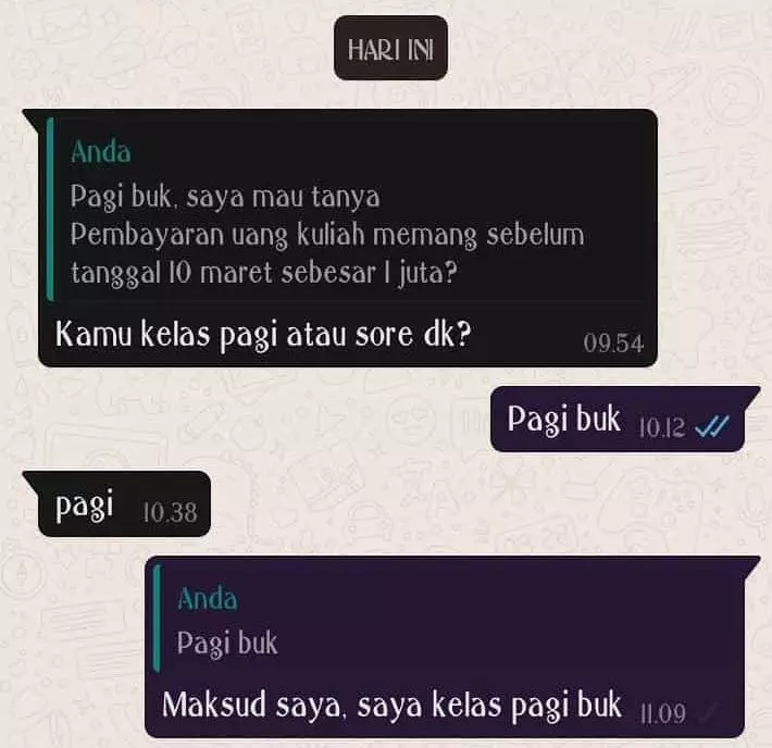Chat lucu murid dan ibu guru © berbagai sumber