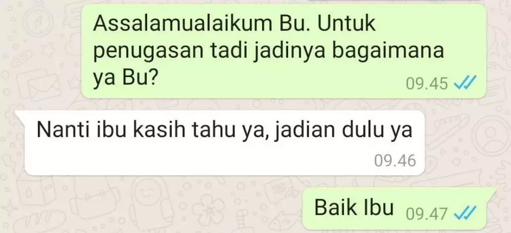 Chat lucu murid dan ibu guru © berbagai sumber