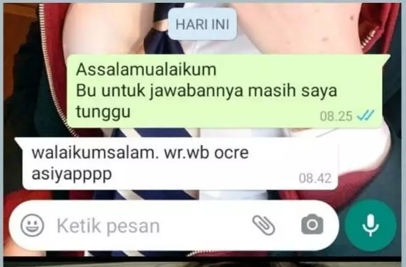 Chat lucu murid dan ibu guru © berbagai sumber