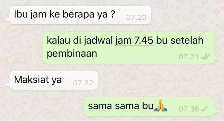 Chat lucu murid dan ibu guru © berbagai sumber