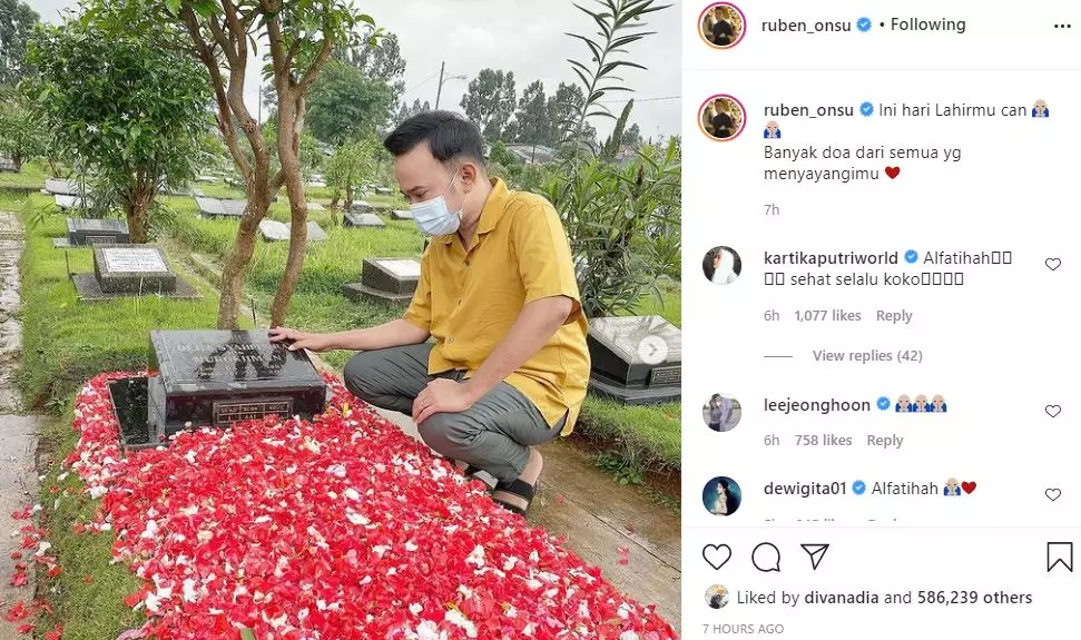 Ruben ziarah ke makam Olga © Instagram