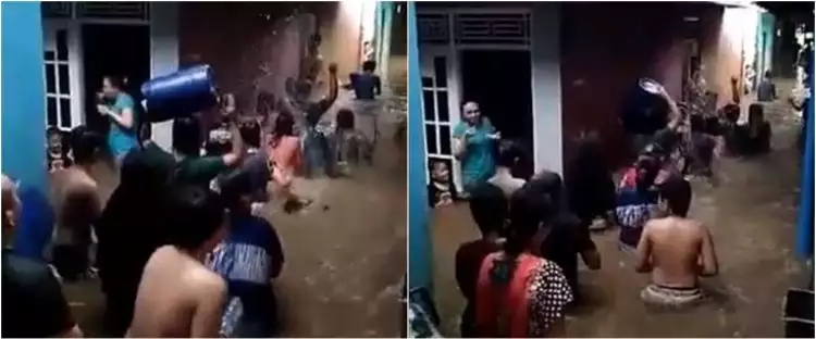 Viral warga pawai keliling kampung saat banjir, bikin tepuk jidat