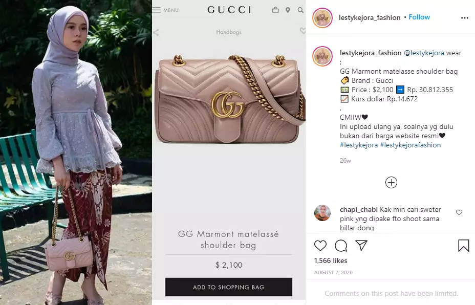 koleksi tas Lesti Kejora Instagram