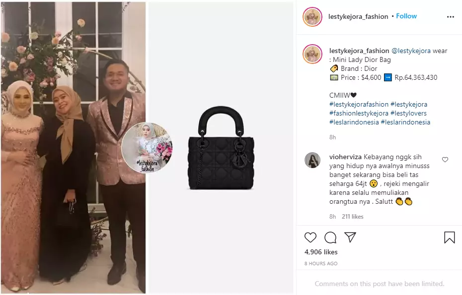 koleksi tas Lesti Kejora Instagram