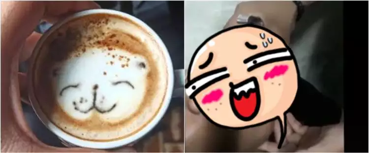 Viral video pria bikin latte art langsung di mulut peminumnya