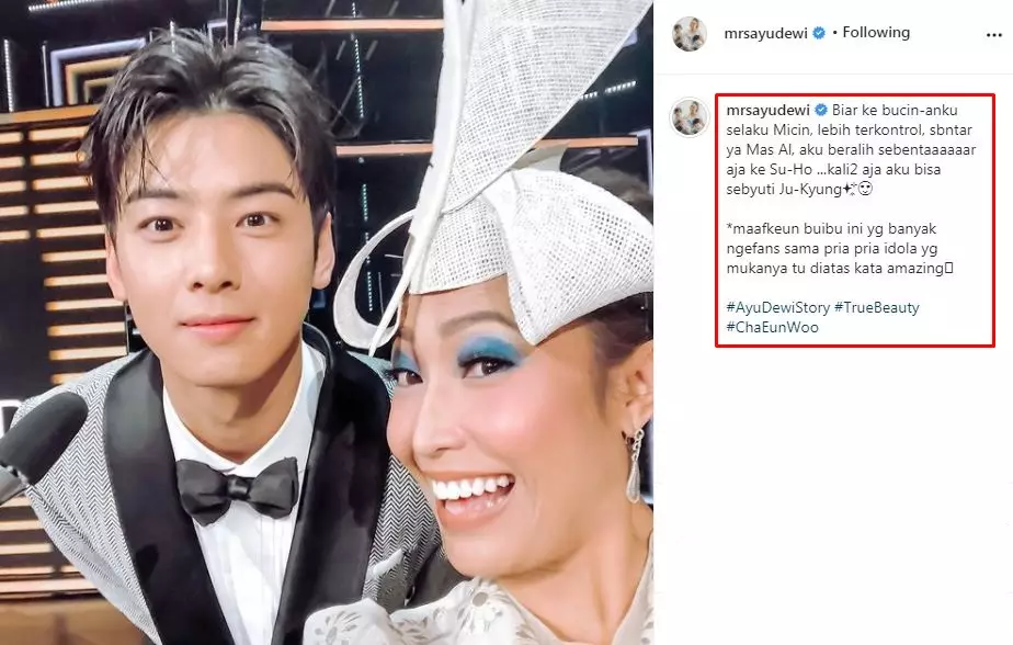 Kehaluan Ayu Dewi bucin Aldebaran © Instagram Kehaluan Ayu Dewi bucin Aldebaran © Instagram