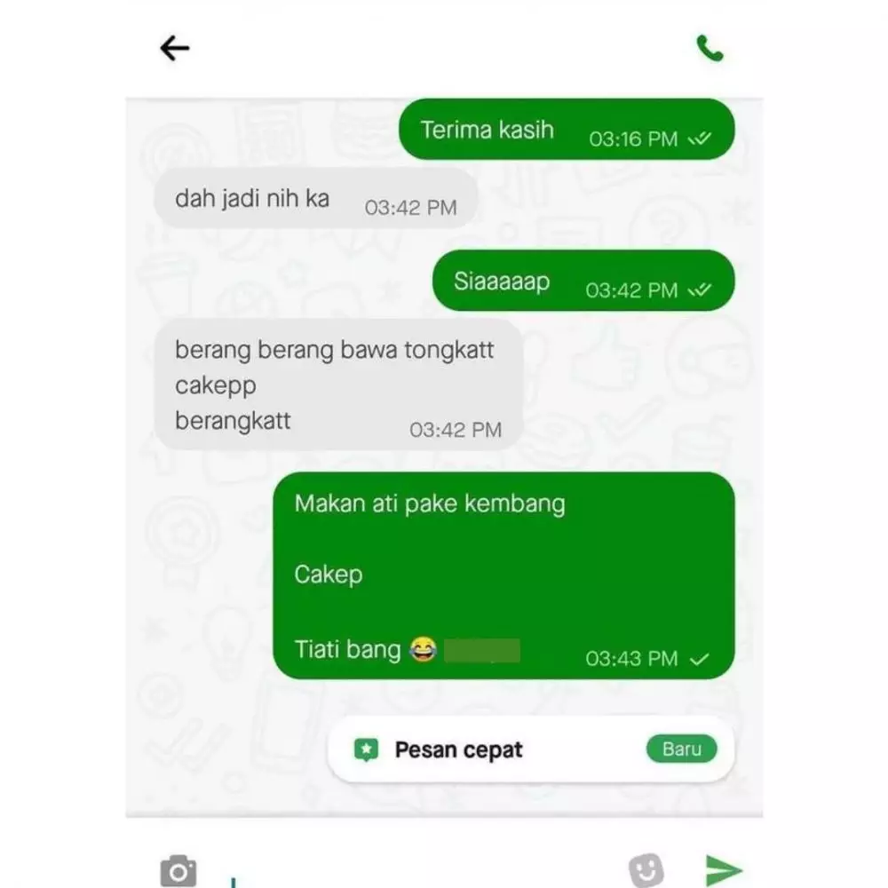 Chat ojek online pakai pantun © berbagai sumber