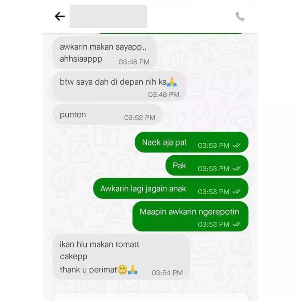 Chat ojek online pakai pantun © berbagai sumber