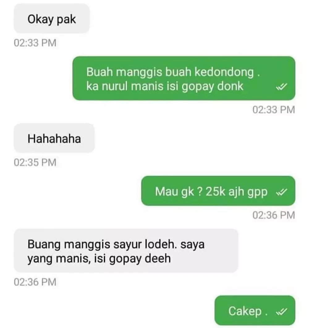Chat ojek online pakai pantun © berbagai sumber