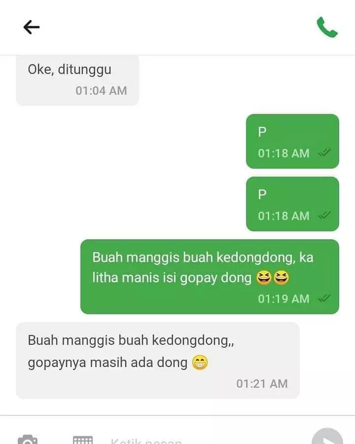 Chat ojek online pakai pantun © berbagai sumber