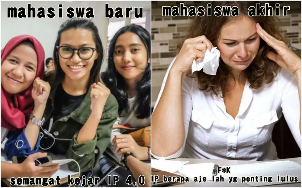 Meme beda mahasiswa akhir dan maba Berbagai sumber Meme beda mahasiswa akhir dan maba Berbagai sumber