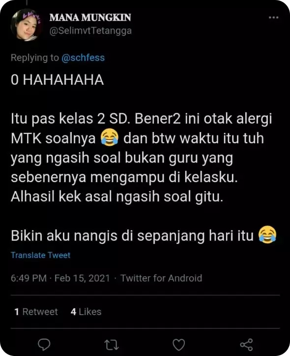 Curhat nilai terjelek di sekolah © Twitter