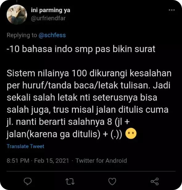 Curhat nilai terjelek di sekolah © Twitter