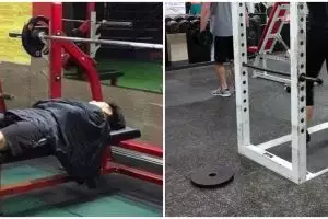 10 Potret santai orang di tempat olahraga, ada yang tidur pulas