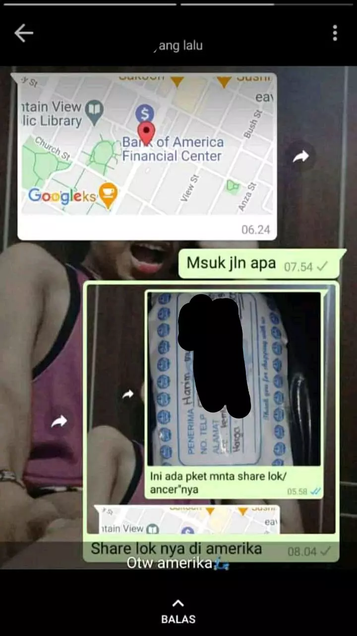 Chat kurir minta petunjuk rumah © Twitter