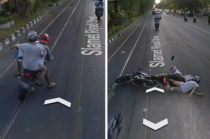 pose jatuh dari motor © Berbagai Sumber