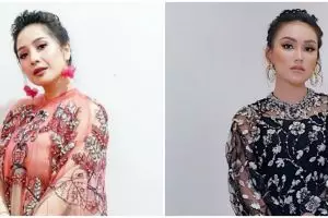 10 Potret beda gaya Nagita Slavina dan Ayu Ting Ting pakai baju kembar