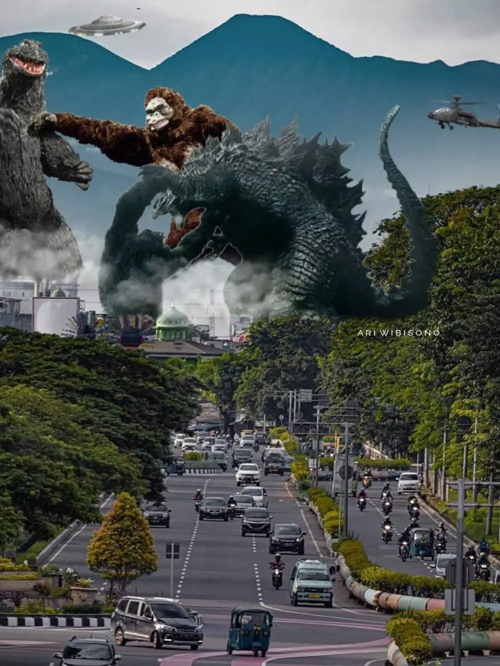 Editan foto gunung Gede Pangrango © 2021 brilio.net