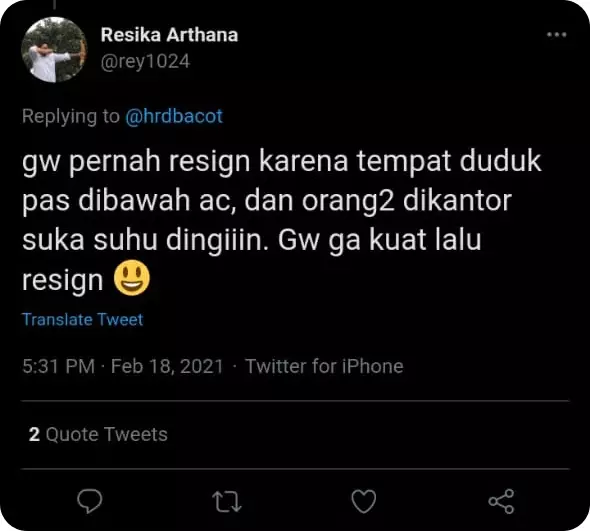 Alasan absurd berhenti kerja  © berbagai sumber