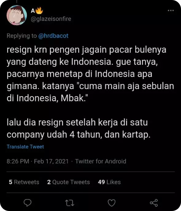 Alasan absurd berhenti kerja  © berbagai sumber