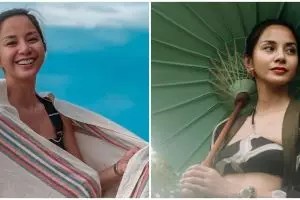 Gaya pemotretan terbaru Kirana Larasati, tatonya curi perhatian