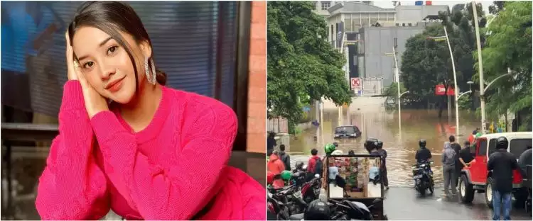 Cerita Anya Geraldine terjebak banjir, terpaksa mengungsi ke hotel