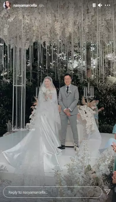 Momen pernikahan Marcella Daryanani dan Willy Instagram © 2021 brilio.net