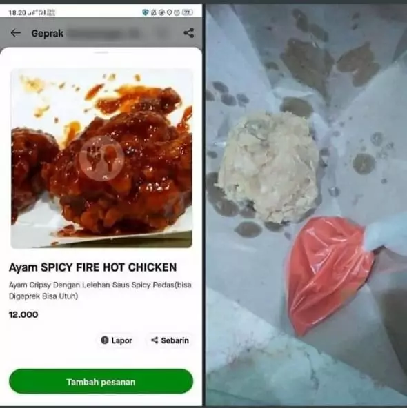 orderan makanan di ojol © berbagai sumber