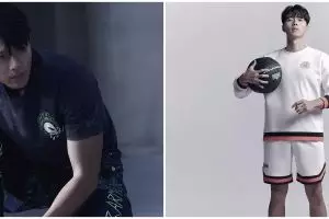 7 Gaya pemotretan Hyun Bin pakai baju olahraga, bak atlet profesional