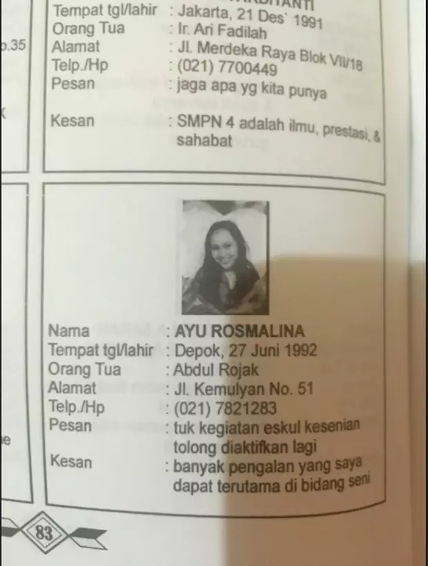 Potret lawas Ayu Ting Ting saat sekolah Instagram Potret lawas Ayu Ting Ting saat sekolah Instagram