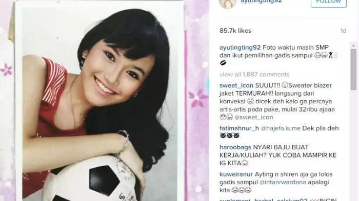 Potret lawas Ayu Ting Ting saat sekolah Instagram Potret lawas Ayu Ting Ting saat sekolah Instagram