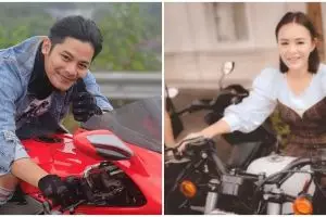 Momen 6 pemain Ikatan Cinta naik moge, Arya Saloka gahar abis