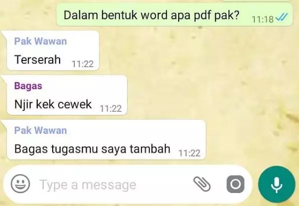 chat ngawur mahasiswa ke dosen Instagram
