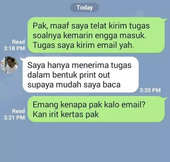 chat ngawur mahasiswa ke dosen Instagram